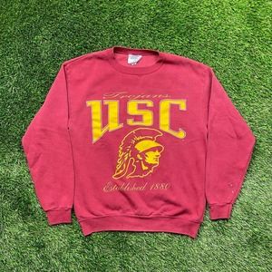 Vintage 90s USC Trojans Sweatshirt Medium Made in USA VTG University College